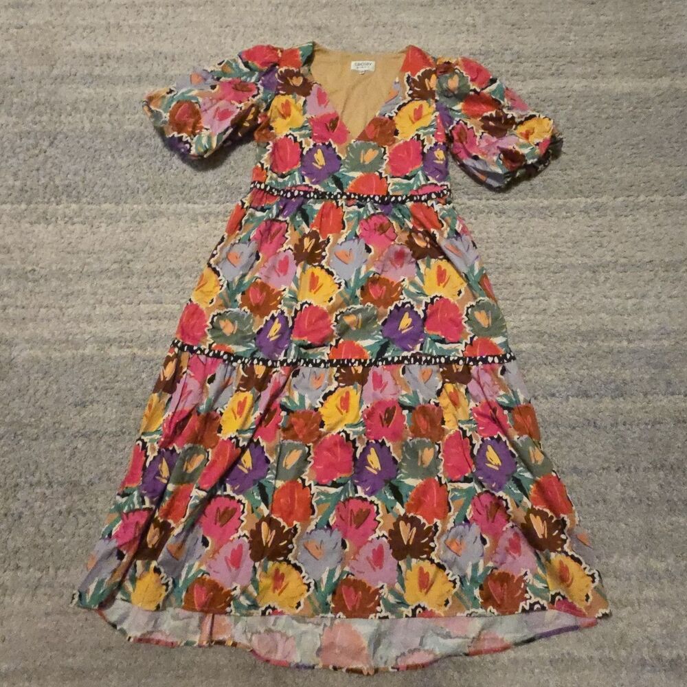Crosby By Mollie Burch Flora In Funky  Print Pattern Dress Women's Sz XS